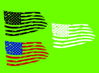 Distressed american flags eps10 Clip Art,	