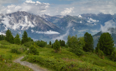Fototapeta na wymiar Switzerland alps landscape mountains sky
