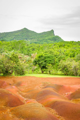 Seven Coloured Earth on Chamarel, Mauritius island, Africa.