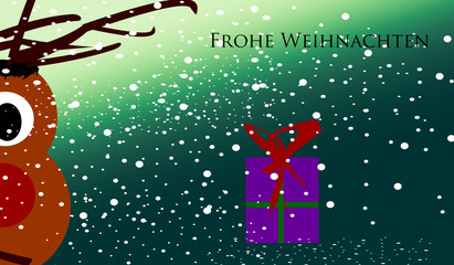 christmas card with deer
