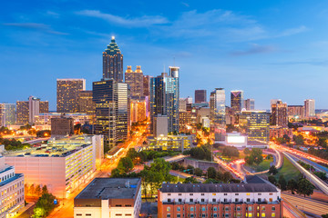 Atlanta, Georgia, USA downtown cityscape from above - obrazy, fototapety, plakaty
