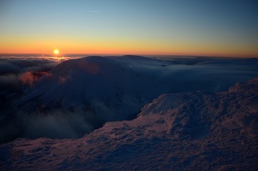 Sunset in the mountains