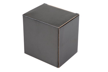 Black box closed with a lid in white background