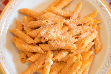 Italian Pasta, Penne in the Plate
