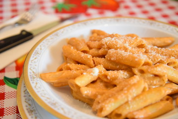 Italian Pasta, Penne in the Plate