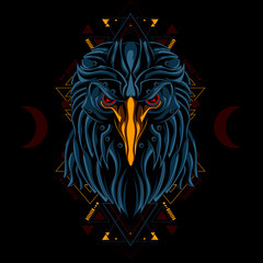 EAGLE CYBORG Tshirt Design template