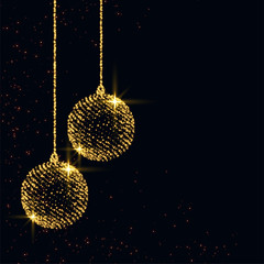 merry christmas sparkles xmas ball background design