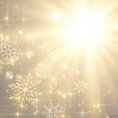 Fototapeta na wymiar beautiful sparkles and snowflakes christmas festival background