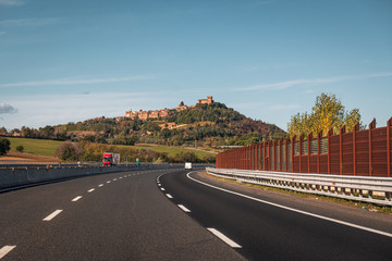 SAN MARINO, ITALY / NOVEMBER 2019: Wonderful view of the medieval castle of San Marino