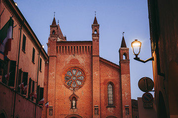 ALBA, ITALY / NOVEMBER 2019: The wonderful Cathedral of San Lorenzo