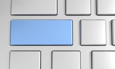 Colored keyboard button template. 3d render