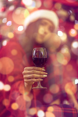 Christmas and New Year.galss wine.