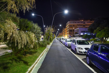 Pescara Coast by Night in Abruzzo, Italy