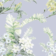 Watercolor flowers illustration