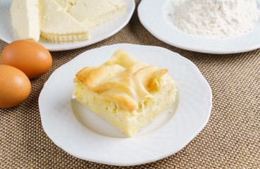 cheese pie with fresh ingredients
