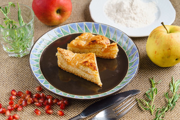 apple cake on the plate