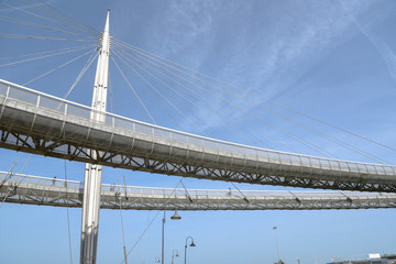 Fototapeta premium Ponte del Mare in Pescara by Morning with Pedestrian and Bicycle Path