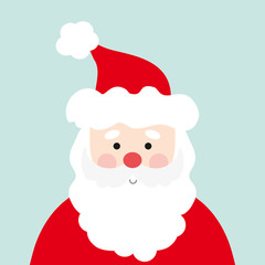 Vector illustration with cute Santa Claus. Christmas card with Santa Claus.