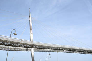 Ponte del Mare in Pescara by Morning with Pedestrian and Bicycle Path