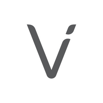 letter vi simple curves geometric line logo vector