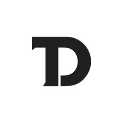 letter td linked geometric simple logo vector