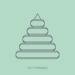 Pyramid icon. Children's colorful plastic toy.