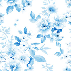 Fototapeta na wymiar Computer drawn beautiful flowers illustration