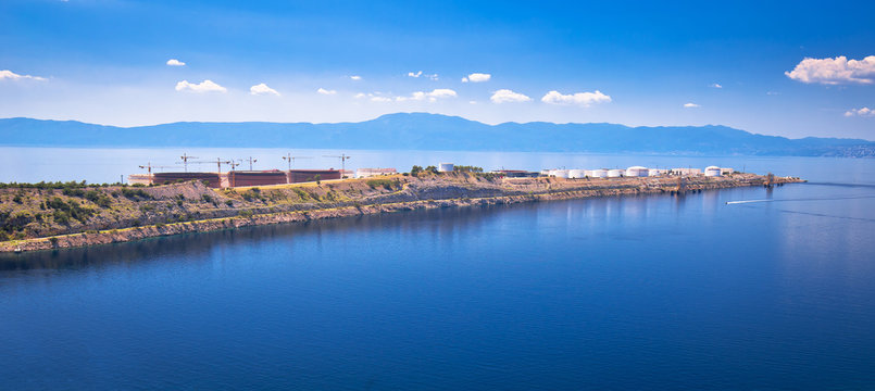 LNG Terminal On Krk Island Panoramic View