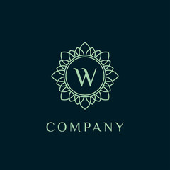 luxury monogram letter W logotype. premium brand icon. elegant alphabet/initial frame design vector. can be used for beauty industry, cosmetics, salon, boutique, spa, company, corporate, etc.