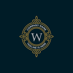luxury monogram letter W logotype. premium brand icon. elegant alphabet/initial frame design vector. can be used for beauty industry, cosmetics, salon, boutique, spa, company, corporate, etc.
