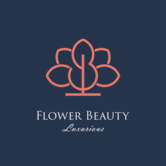 Abstract elegant flower logo icon vector design.  premium sign/symbol. can be used for beauty industry, jewelry, boutique, hotel vector sign