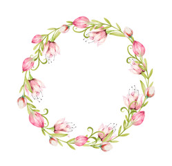 Cute Fairy character watercolor illustration on white background. Magic fantasy cartoon pink fairytale design. Baby girl birthday