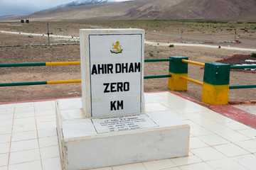 Ladakh, India - Jul 14 2019 - Rezang La War Memorial in Ladakh, India. Memorial of 114 Indian...