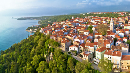 Obraz premium Town of Omisalj on Krk island aerial panorama