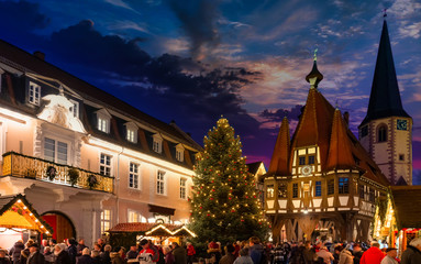 Weihnachtsmarkt Michelstadt im Odenwald - obrazy, fototapety, plakaty