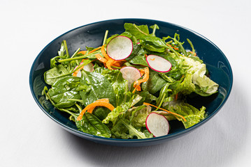 fresh salad on the white background
