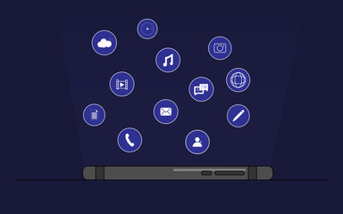 Social media concept with speech bubbles on smartphone