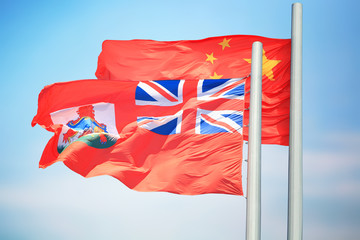 Flags of Bermuda and China