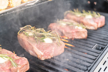 Grilling steak