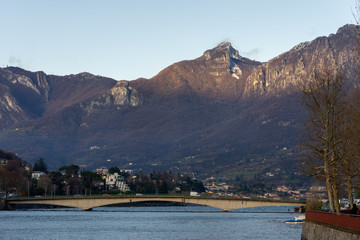 Town of Lecco, Italy in December time