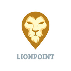 Obraz premium lion and pointer icon vector design illustration. lion Point logo