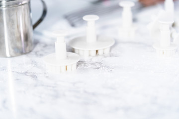 Fondant snowflake shapes