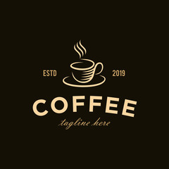 coffee vintage logo design illustration. mug/cup of coffee icon. coffee shop/store logo