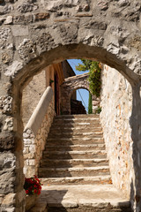 old stairs made of stone in the south of France