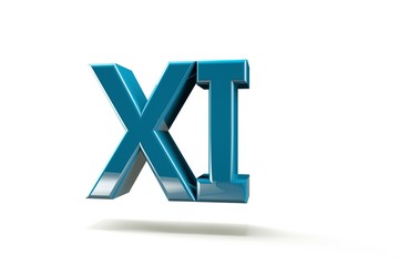 Obraz premium 3D illustration number with white background,number 11