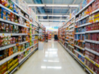 Abstract blurred supermarket shopping mall for background