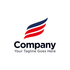 abstract wings logo design vector template illustration with three stripes concept. company, corporate, business, delivery, aviation, flight, cargo logo icon.