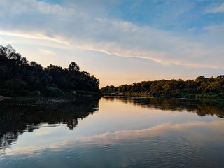 fantastic sunset over the river