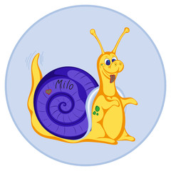 A small pet snail-dog Milo, a favorite of children and adults.