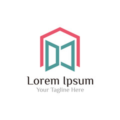 initial D and J on home concept logo vector design template, home concept with letter D and J. Real Estate